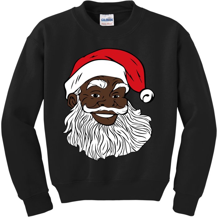 Black Happy Santa Shirts Fun African American Santa Kids Sweatshirt