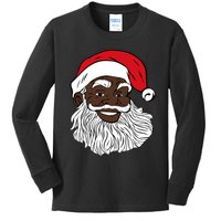 Black Happy Santa Shirts Fun African American Santa Kids Long Sleeve Shirt