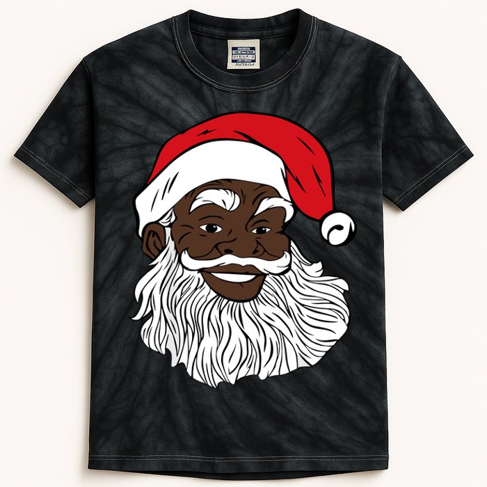 Black Happy Santa Shirts Fun African American Santa Kids Tie-Dye T-Shirt