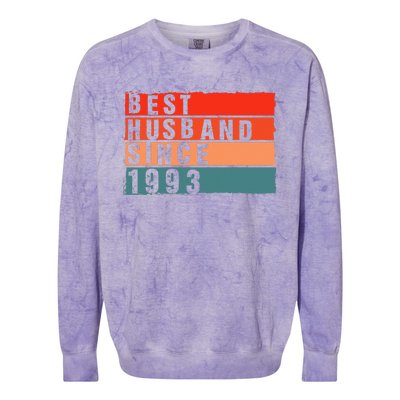 Best Husband Since 1993 Epic Couple 30th Wedding Anniversary Colorblast Crewneck Sweatshirt