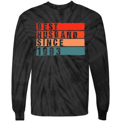 Best Husband Since 1993 Epic Couple 30th Wedding Anniversary Tie-Dye Long Sleeve Shirt