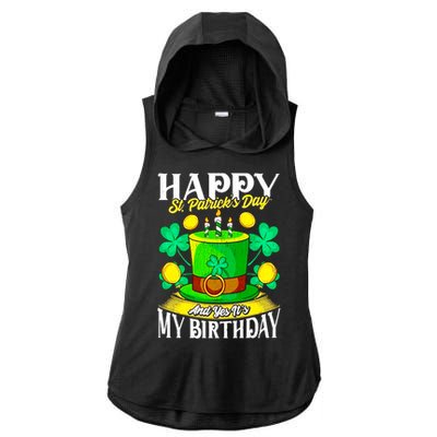 Birthday Happy St. Patricks Day Birthday Gift Design Ladies PosiCharge Tri-Blend Wicking Draft Hoodie Tank