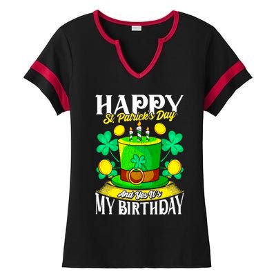 Birthday Happy St. Patricks Day Birthday Gift Design Ladies Halftime Notch Neck Tee