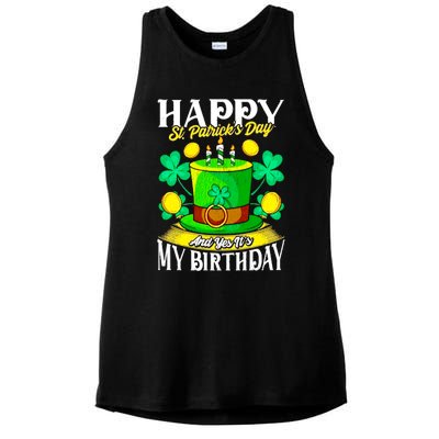 Birthday Happy St. Patricks Day Birthday Gift Design Ladies PosiCharge Tri-Blend Wicking Tank