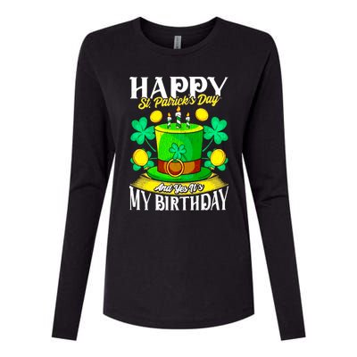 Birthday Happy St. Patricks Day Birthday Gift Design Womens Cotton Relaxed Long Sleeve T-Shirt