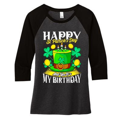 Birthday Happy St. Patricks Day Birthday Gift Design Women's Tri-Blend 3/4-Sleeve Raglan Shirt