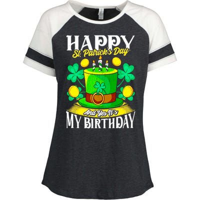 Birthday Happy St. Patricks Day Birthday Gift Design Enza Ladies Jersey Colorblock Tee