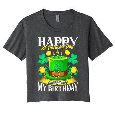 Birthday Happy St. Patricks Day Birthday Gift Design Women's Crop Top Tee