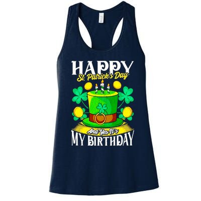 Birthday Happy St. Patricks Day Birthday Gift Design Women's Racerback Tank