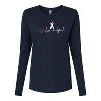 Boxing Heartbeat Sports Lover Outfit Womens Cotton Relaxed Long Sleeve T-Shirt