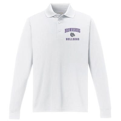 Brownsburg High School Bulldogs Gift C1 Performance Long Sleeve Polo