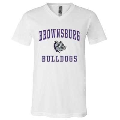 Brownsburg High School Bulldogs Gift C1 V-Neck T-Shirt