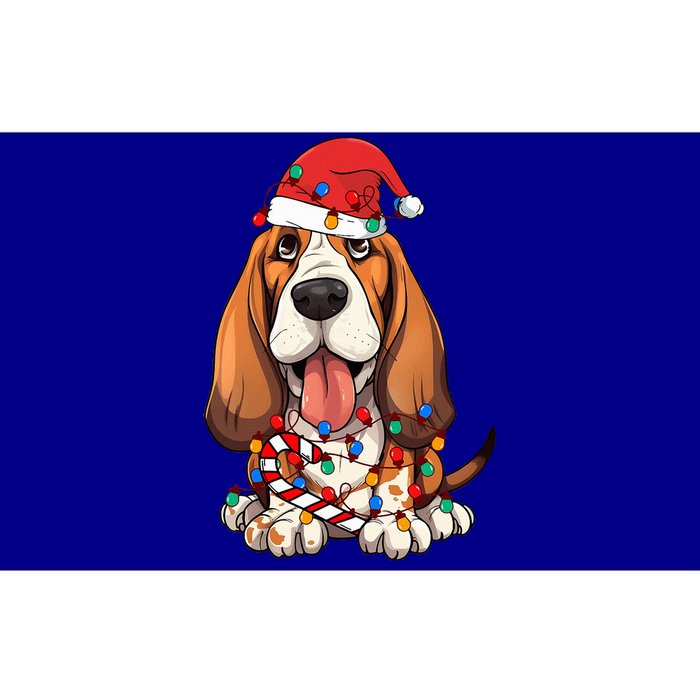 Basset Hound Santa Christmas Lights Dog Lover Xmas Pajama  Bumper Sticker