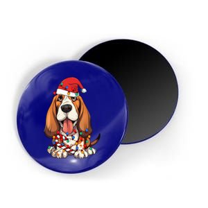 Basset Hound Santa Christmas Lights Dog Lover Xmas Pajama  Magnet