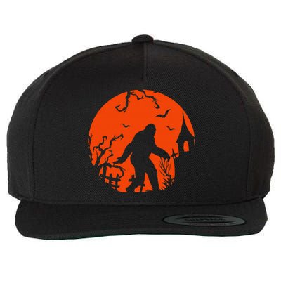 Bigfoot Halloween Sasquatch Hiking Gift Wool Snapback Cap