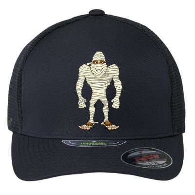 Bigfoot Halloween Sasquatch Mummy Costume Flexfit Unipanel Trucker Cap