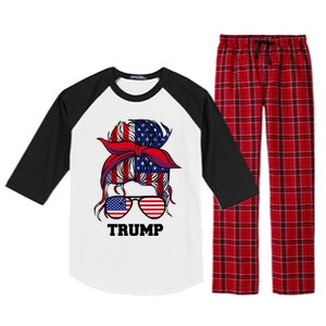 Bandana Headscarf Sunglasses Girl Trump Raglan Sleeve Pajama Set