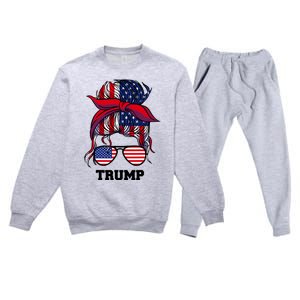 Bandana Headscarf Sunglasses Girl Trump Premium Crewneck Sweatsuit Set