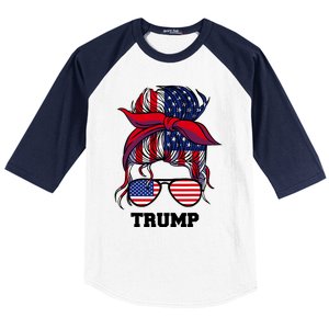 Bandana Headscarf Sunglasses Girl Trump Baseball Sleeve Shirt