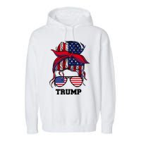 Bandana Headscarf Sunglasses Girl Trump Garment-Dyed Fleece Hoodie