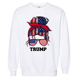 Bandana Headscarf Sunglasses Girl Trump Garment-Dyed Sweatshirt