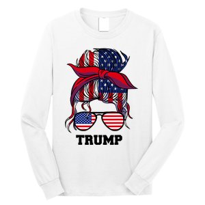 Bandana Headscarf Sunglasses Girl Trump Long Sleeve Shirt