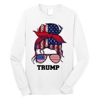 Bandana Headscarf Sunglasses Girl Trump Long Sleeve Shirt