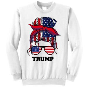 Bandana Headscarf Sunglasses Girl Trump Sweatshirt