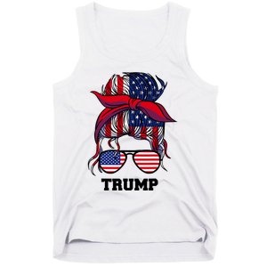 Bandana Headscarf Sunglasses Girl Trump Tank Top