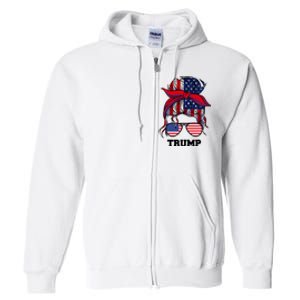 Bandana Headscarf Sunglasses Girl Trump Full Zip Hoodie