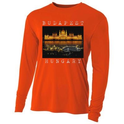 Budapest Hungary Skyline Souvenir Vintage Cooling Performance Long Sleeve Crew