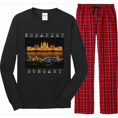 Budapest Hungary Skyline Souvenir Vintage Long Sleeve Pajama Set