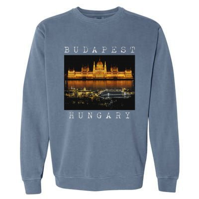 Budapest Hungary Skyline Souvenir Vintage Garment-Dyed Sweatshirt