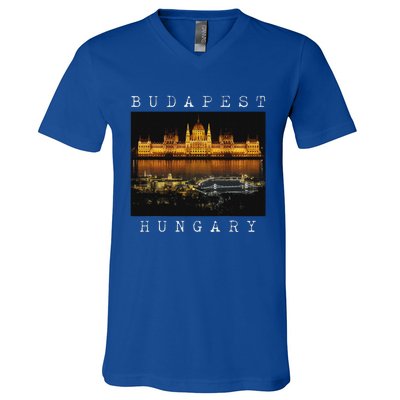 Budapest Hungary Skyline Souvenir Vintage V-Neck T-Shirt