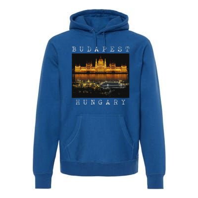 Budapest Hungary Skyline Souvenir Vintage Premium Hoodie