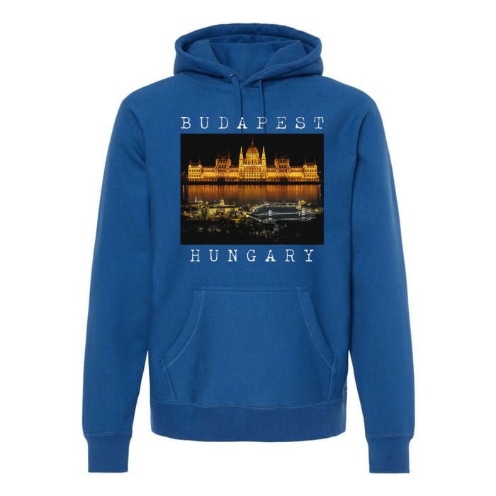 Budapest Hungary Skyline Souvenir Vintage Premium Hoodie