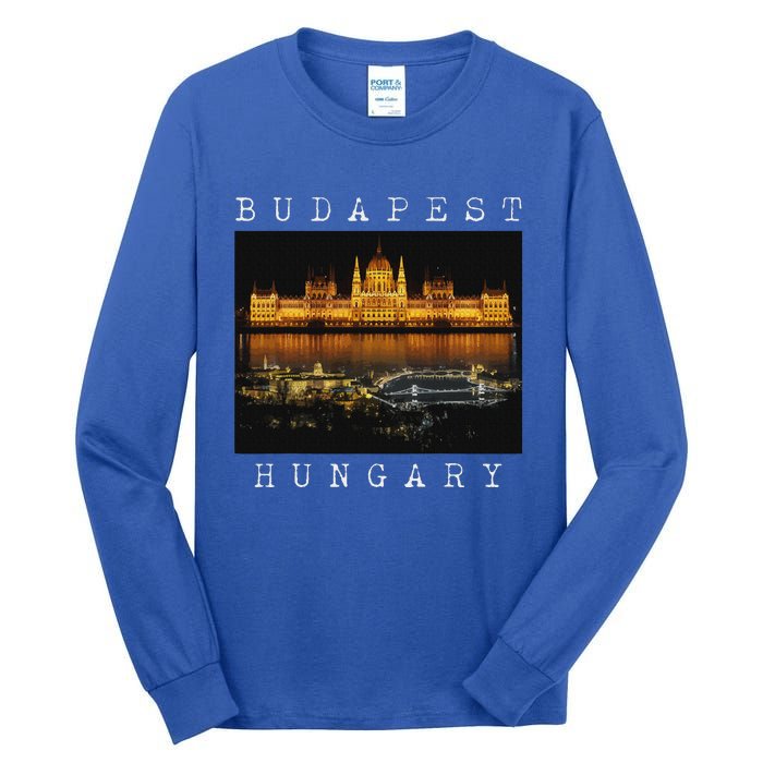 Budapest Hungary Skyline Souvenir Vintage Tall Long Sleeve T-Shirt