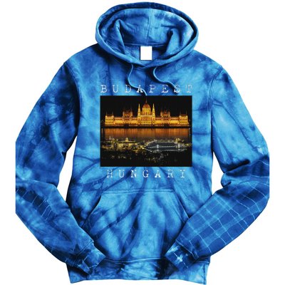 Budapest Hungary Skyline Souvenir Vintage Tie Dye Hoodie