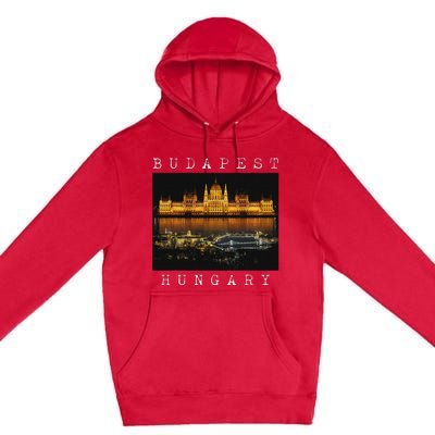 Budapest Hungary Skyline Souvenir Vintage Premium Pullover Hoodie