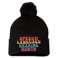 Better Hearing Speech Language Hearing Month Pom Pom 12in Knit Beanie