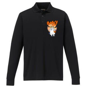 Booey Halloween Spooky Season Funny For Kids Performance Long Sleeve Polo