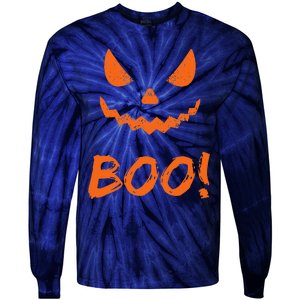 Boo Halloween Spooky Scary Pumpkin Pumpkins October Fall Tie-Dye Long Sleeve Shirt