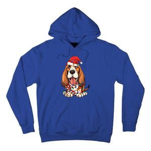 Basset Hound Santa Christmas Lights Dog Lover Xmas Pajama  Tall Hoodie