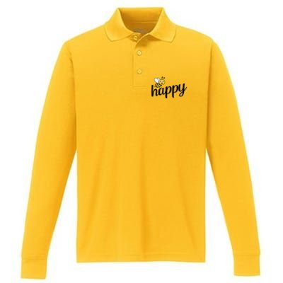 Bee Happy Summer Performance Long Sleeve Polo