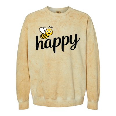 Bee Happy Summer Colorblast Crewneck Sweatshirt