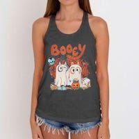 Booey Halloween Spooky Season Funny Women's Knotted Racerback Tank