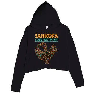 Black History Sankofa African Bird Juneteenth Gift Crop Fleece Hoodie