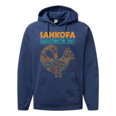 Black History Sankofa African Bird Juneteenth Gift Performance Fleece Hoodie