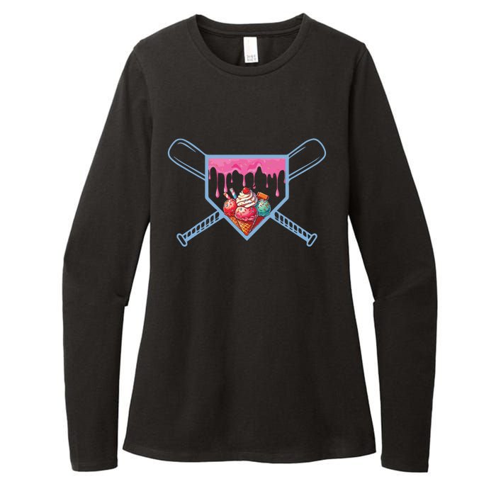 Baseball Home Social Club For Boy Ice Cream Drip Womens CVC Long Sleeve Shirt