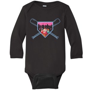 Baseball Home Social Club For Boy Ice Cream Drip Baby Long Sleeve Bodysuit